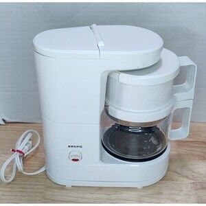 Vintage Krups Brewmaster Jr Coffee Maker 4 Cup Model 170 White WORKS-Video